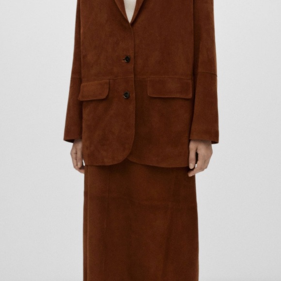 Mango Brown Leather Jacket - Picture 4 of 15